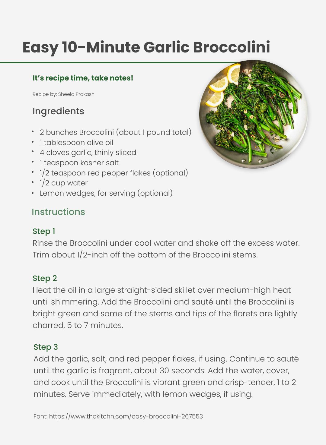 Easy 10-Minute Garlic Broccolini